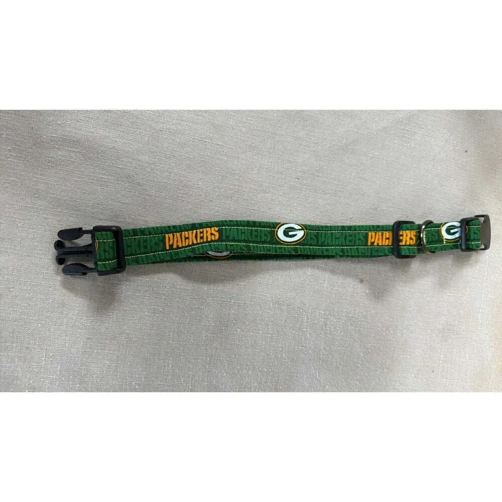 Hand made Pet Collar New Size Large 11 inch to 16 inches Green Bay Packers